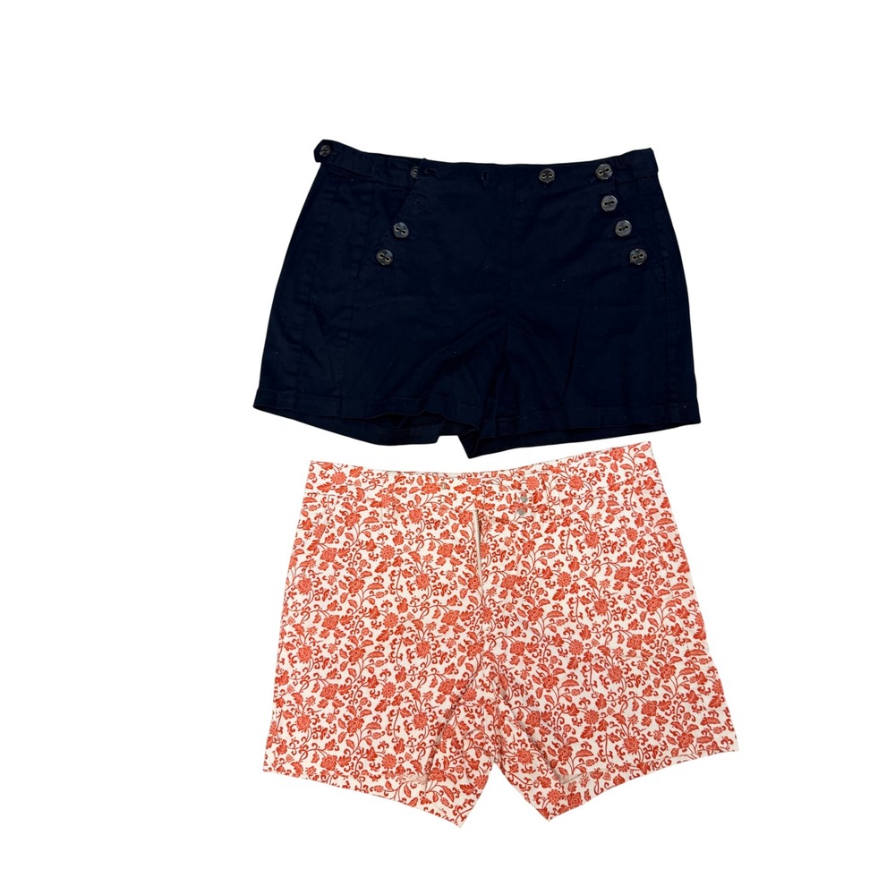 Shorts Bundle Womens Navy Sailor Level 99 Floral Telluride Sz 8 Preppy Coastal